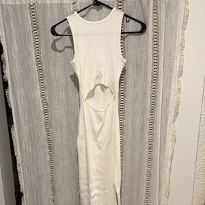 Sleeveless White Cutout Dress